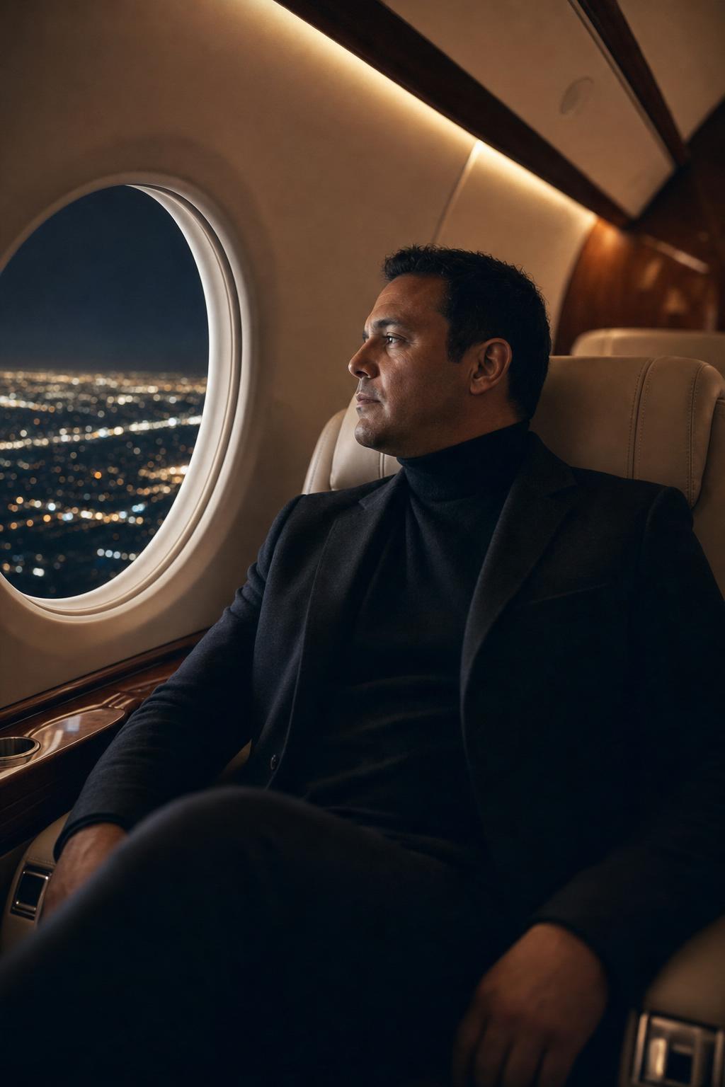 Private Jet Cinematic Portrait Prompt result example